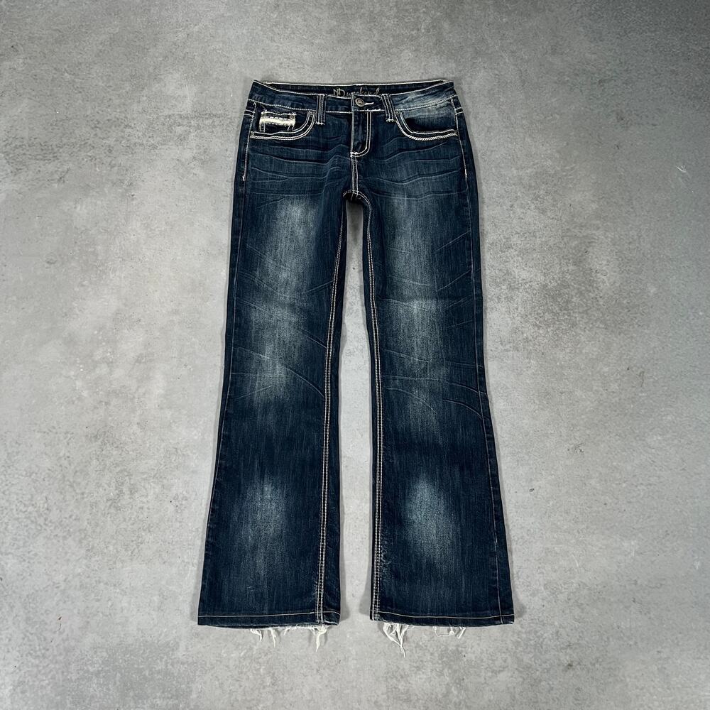 Bootcut Mid Rise New Directions Blue Flared Stretch Women's Jeans Size: 10